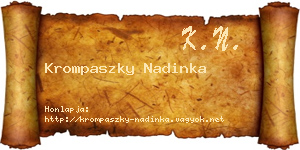 Krompaszky Nadinka névjegykártya